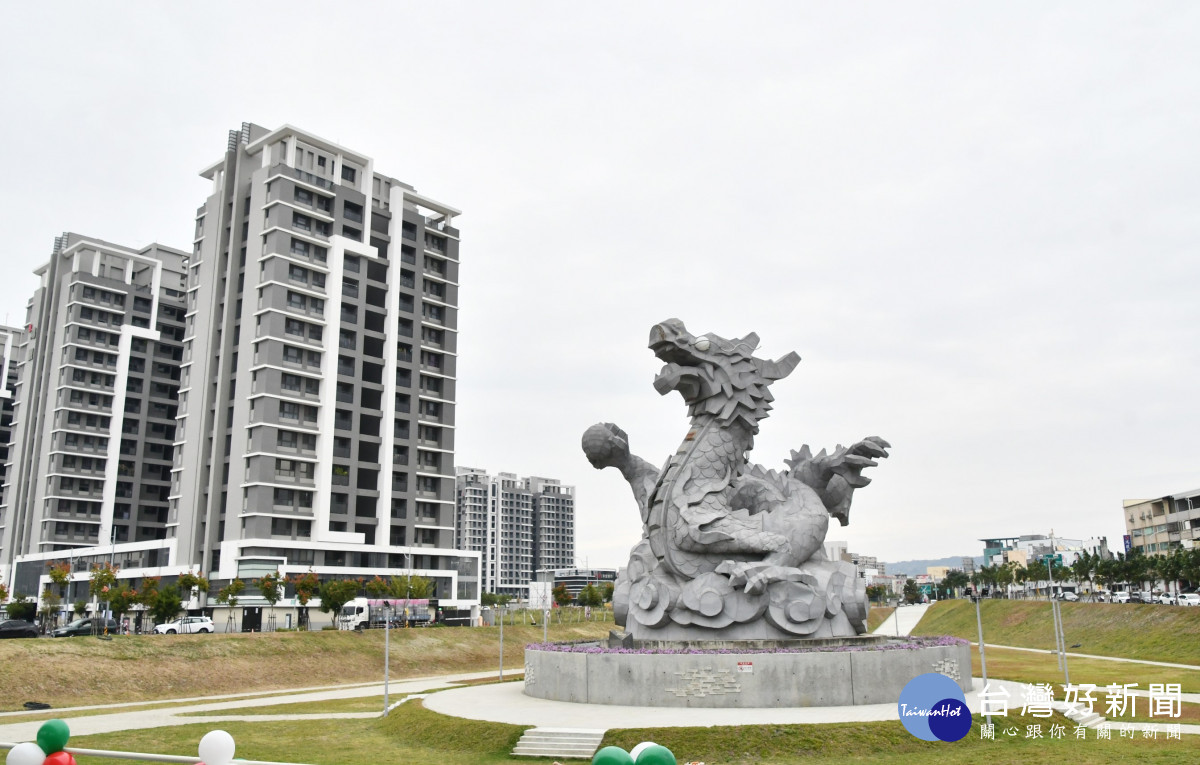 員林龍燈公園變身八千坪綠地滯洪池。圖／記者鄧富珍翻攝