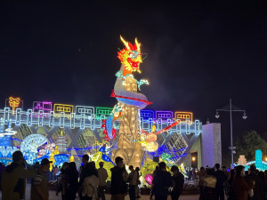 南投燈會今晚主燈點燈。（記者扶小萍攝）