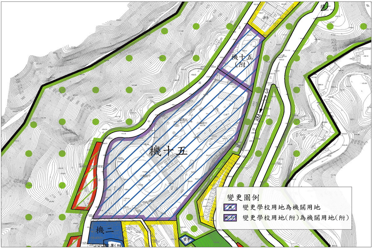 桃園市復興區介壽國中舊址變更圖。