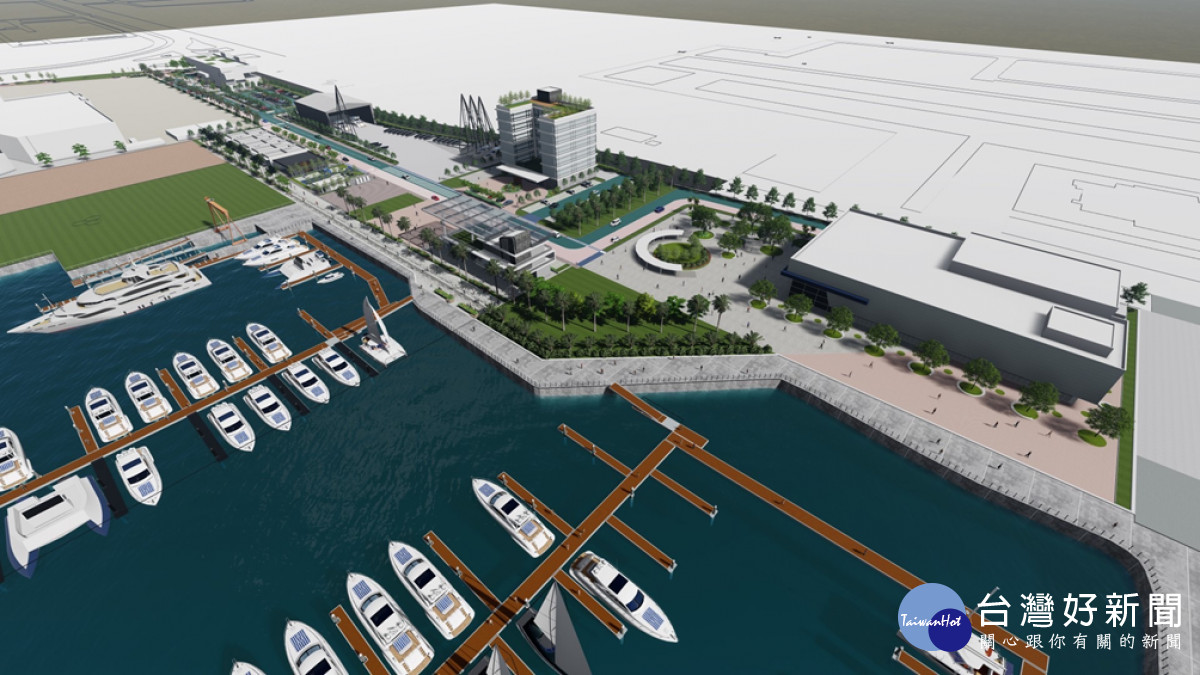 臺中港遊艇碼頭區規劃模擬示意圖(亞果遊艇開發股份有限公司提供)