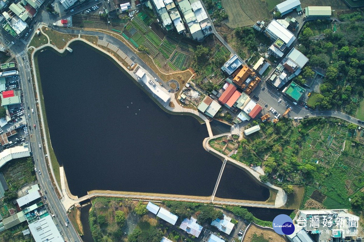 大湳滯洪池工程完工圖。