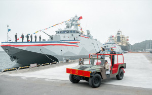 總統蔡英文主持「海軍高效能艦艇安江及萬江軍艦交艦典禮」（圖／總統府Flickr）