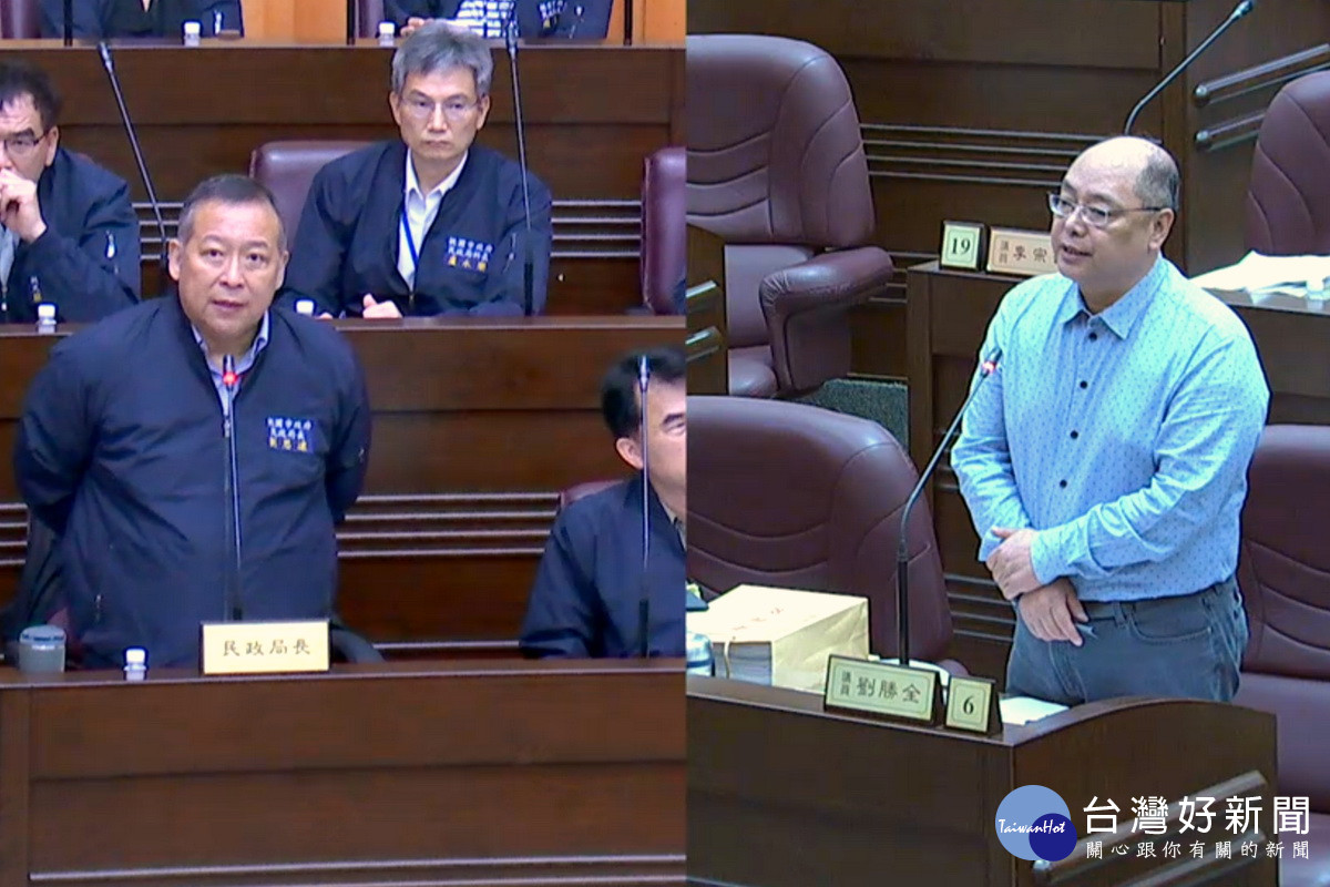 針對蘆竹第11號公墓遷葬議題，桃園市議員劉勝全質詢桃園市政府民政局長劉思遠。