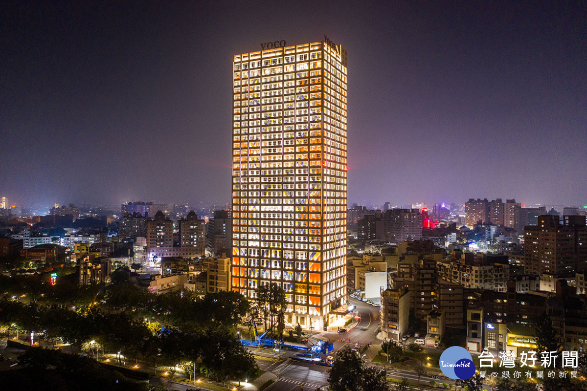 嘉義福容飯店空拍夜景／嘉義市府提供