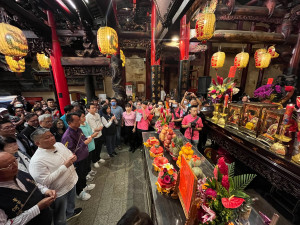 鎮瀾宮大甲媽駐駕新港奉天宮，9日晚間10時許舉行回駕典禮／陳致愷翻攝