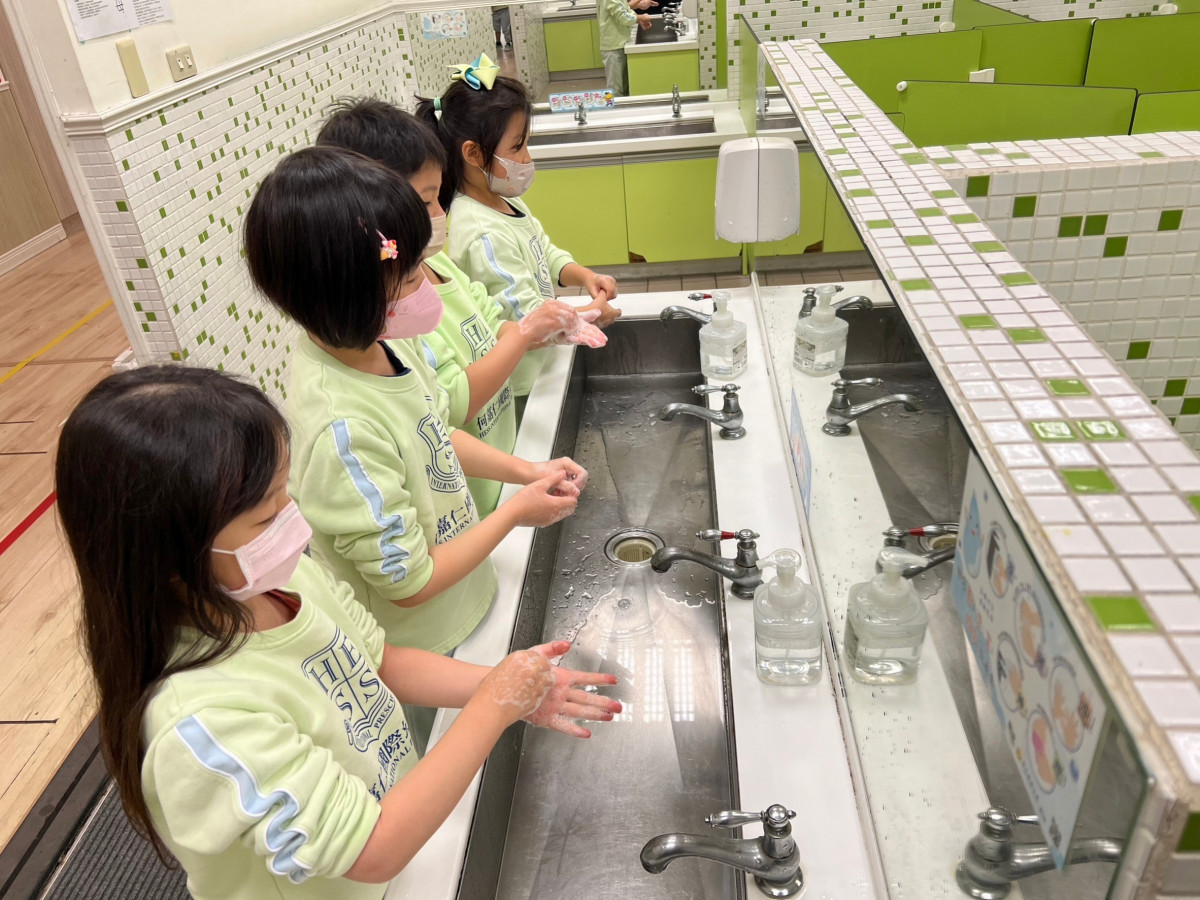 彰化縣私立日光城堡幼兒園，落實常洗手。