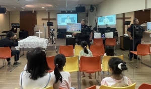 蘆竹警分局與多加教會聯手，舉辦了一場反詐騙宣導活動。