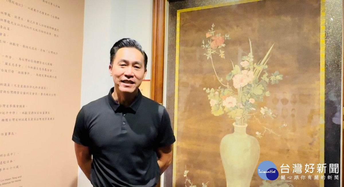 林獻堂博物館董事長林承峯規劃古裝換裝體驗及下午茶服務，讓民眾可以更輕鬆且趣味的參觀參觀園區歷史文化特色。(圖/記者林重鎣攝)