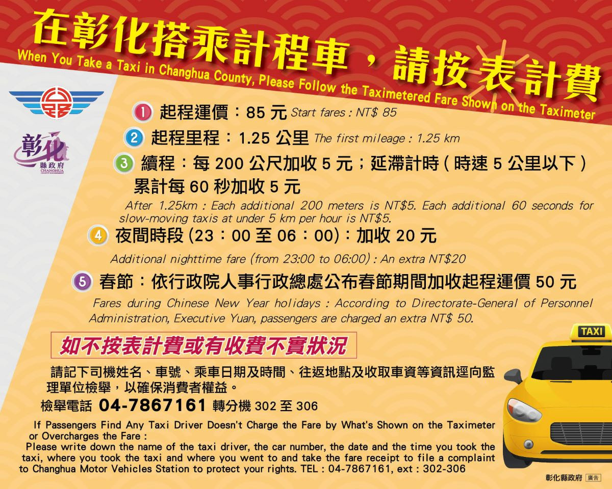 搭計程車駕駛任意喊價不願跳表　彰化監理站呼籲:乘客可蒐證檢舉