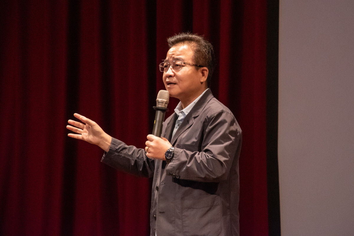南投縣文化局林榮森局長致詞。（社團法人中華翰維文化推廣協會提供） 