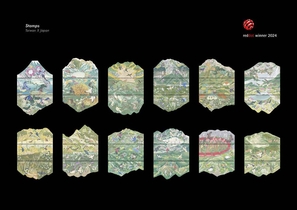 榮獲海報及插畫設計類雙紅點的「百百山脊」。(圖/嶺東科技大學)