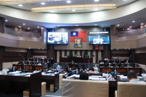 南投縣議會定期會23日開議。（ 記者扶小萍攝）