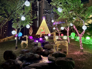 市府建設局將「東區湧泉公園」妝點成宛如童話般的冬季仙境