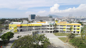 ▲高市旗津國中校舍新建工程已順利完工。