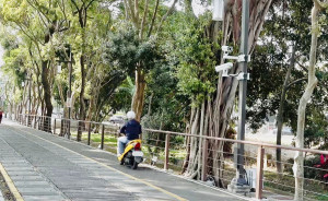 嘉油鐵馬道後續將擴大範圍增設12支車牌辨識鏡頭／嘉義市府提供