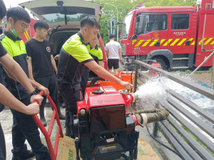 竹市消防局完成各項抽水機具、防汛器材整備工作。
