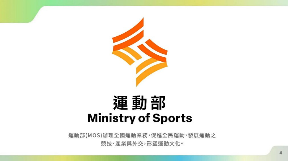 運動部標誌。（圖／行政院新聞傳播處）