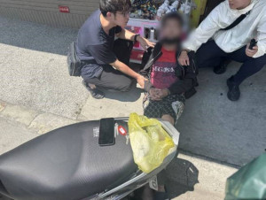 警方20日中午在嘉義縣民雄地區超商查獲蕭男／警方提供