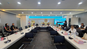 桃園市政府警察局舉辦「打詐儀表板暨識詐記者會」。