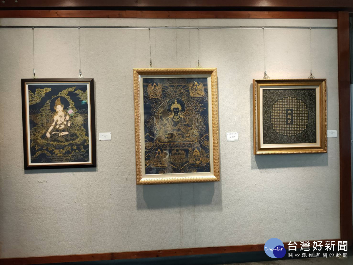 法喜畫會「墨韻禪心」會員聯展作品。圖／記者鄧富珍攝