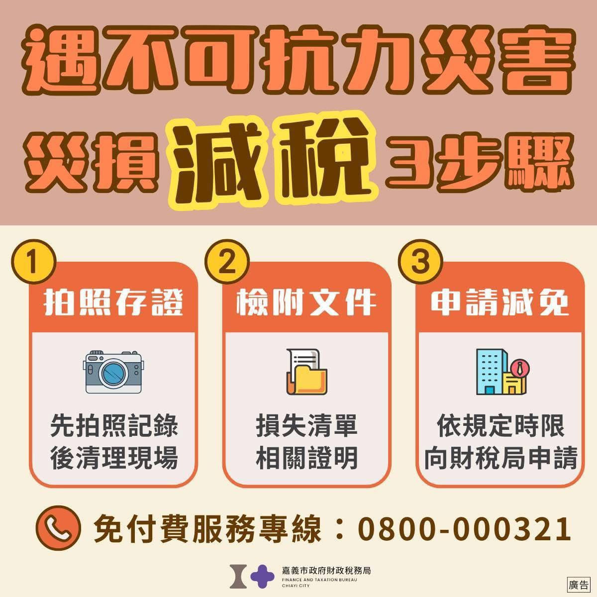 丹娜絲颱風造成嘉義市多處出現災情，嘉義市政府全面啟動災後救助機制／嘉義市府提供