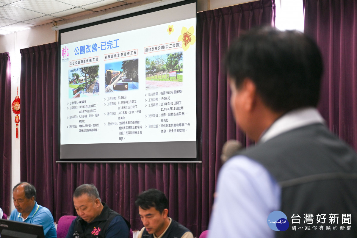 區長進行區政業務報告。