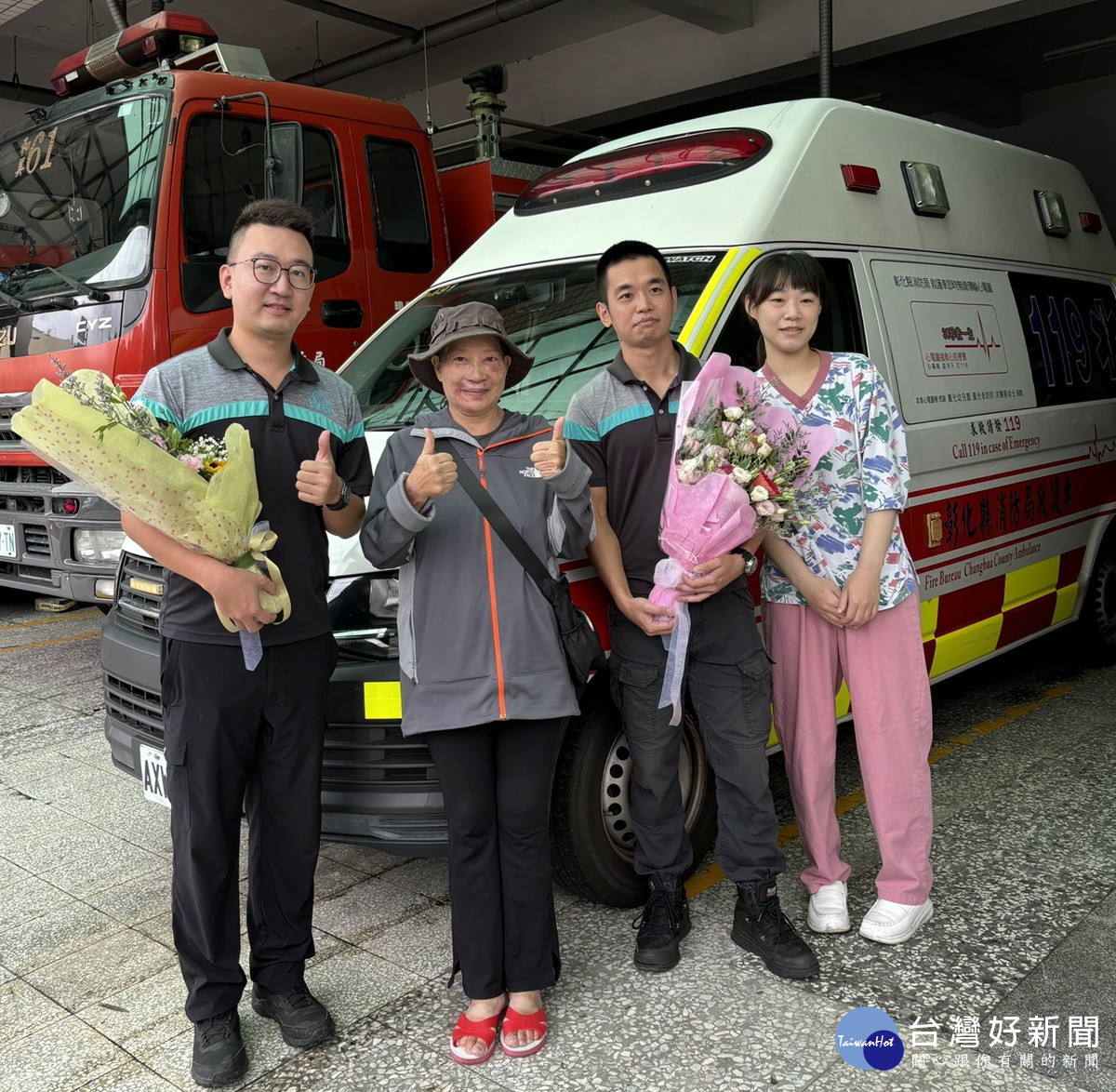 外送員自摔失去生命徵象  119搶救後奇蹟甦醒家屬至消防隊感謝