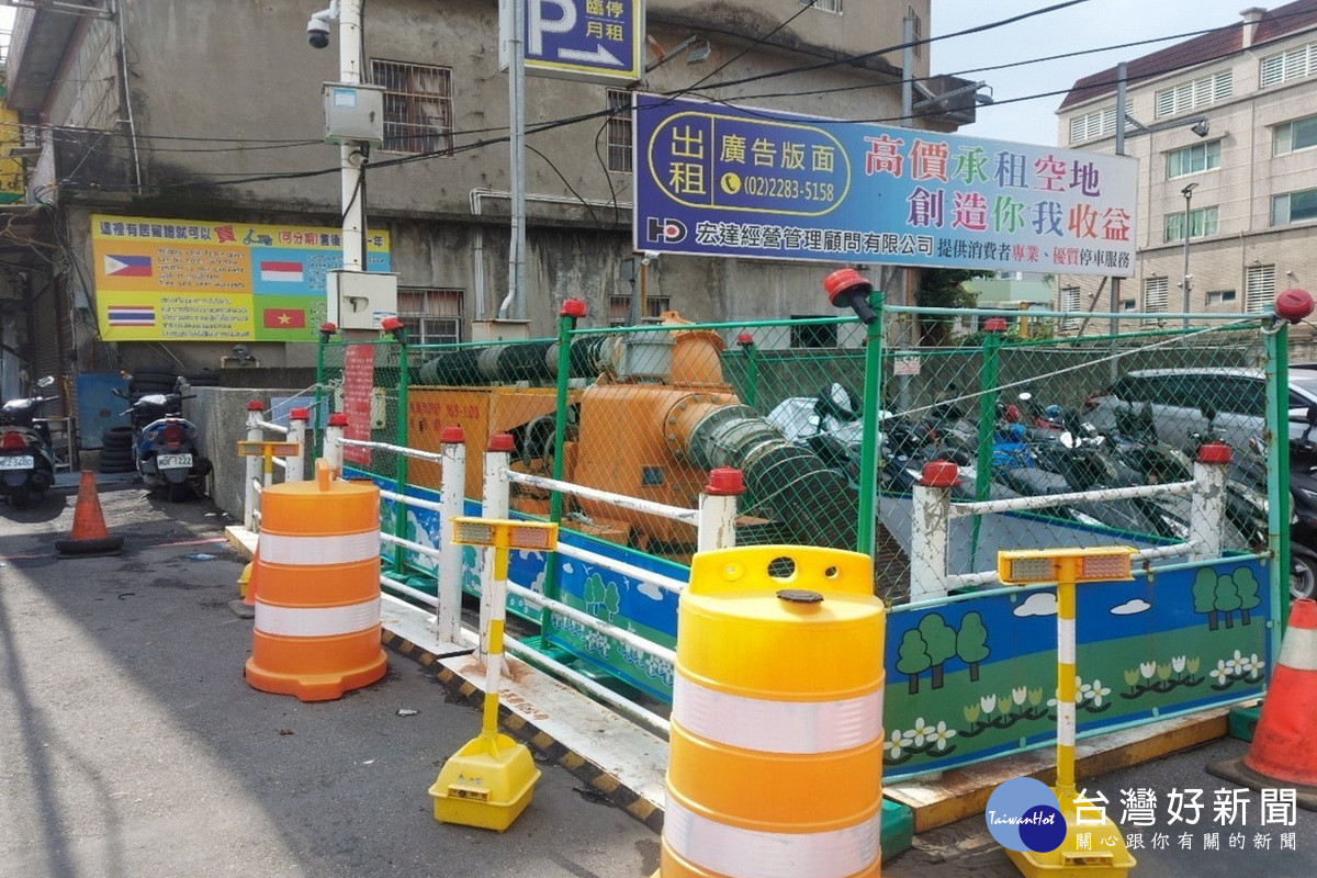 八德區桃鶯路與興隆街口移動式抽水機。