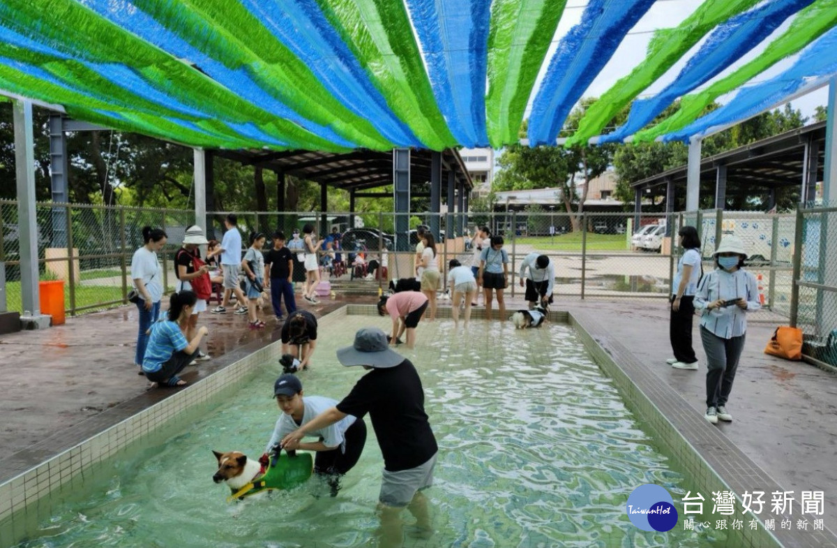 毛孩水樂園開張 ， 全台首座公立寵物戲水池 8/1啟用。