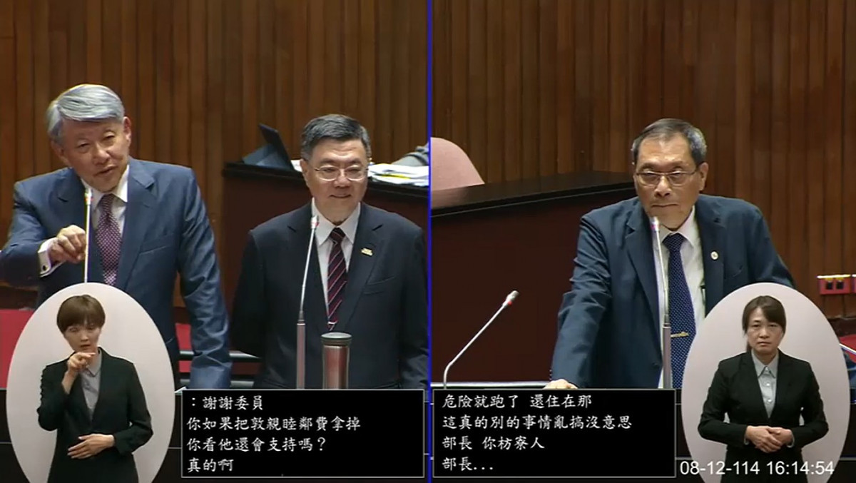 經濟部長郭智輝（左）、行政院長卓榮泰（中），與中國國民黨籍立法委員蘇清泉（右）。（圖／資料照片，圖源：翻攝自立法院IVOD隨選視訊直播）