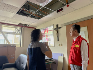 丹娜絲颱風及0728豪雨重創身障機構聖心教養院，嘉義縣長翁章梁盼各界幫助聖心早日恢復正常運作／嘉義縣府提供