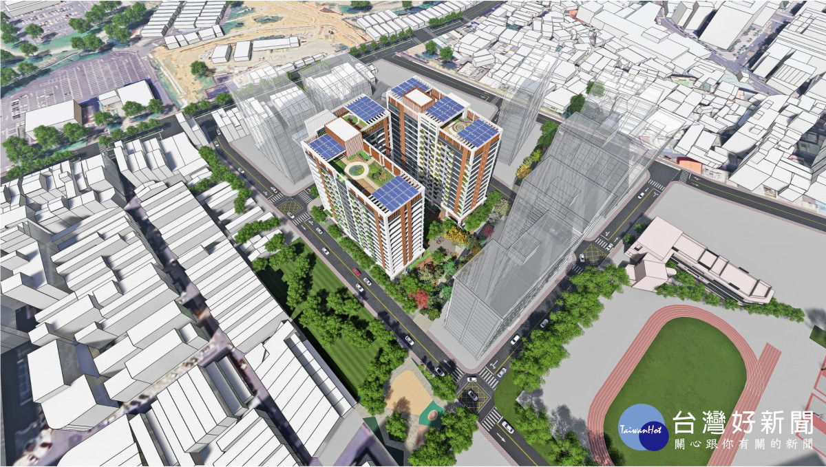 桃園機捷 A21 社宅模擬示意圖。