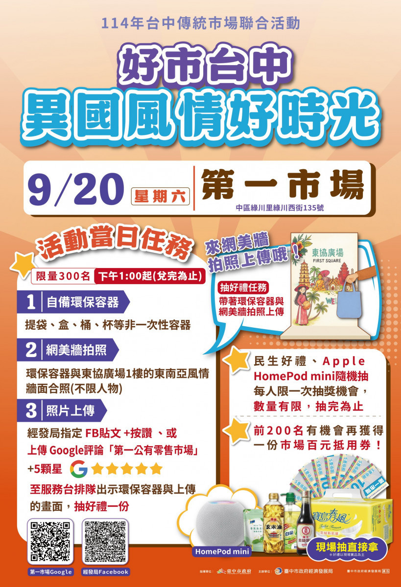 市府經發局在全市10處市場辦「傳統市場聯合活動」。