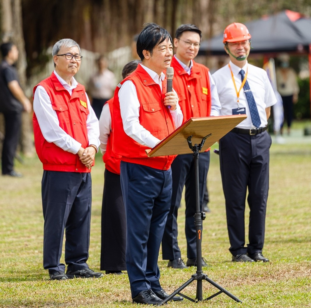 總統賴清德總統19日前往宜蘭蘭陽女中視導「114年國家防災日－各級學校及幼兒園地震避難掩護演練」（圖／教育部提供）