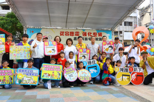 響應921國家防災日，嘉義市府消防局今天在中央廣場舉辦防災宣導活動／嘉義市府提供