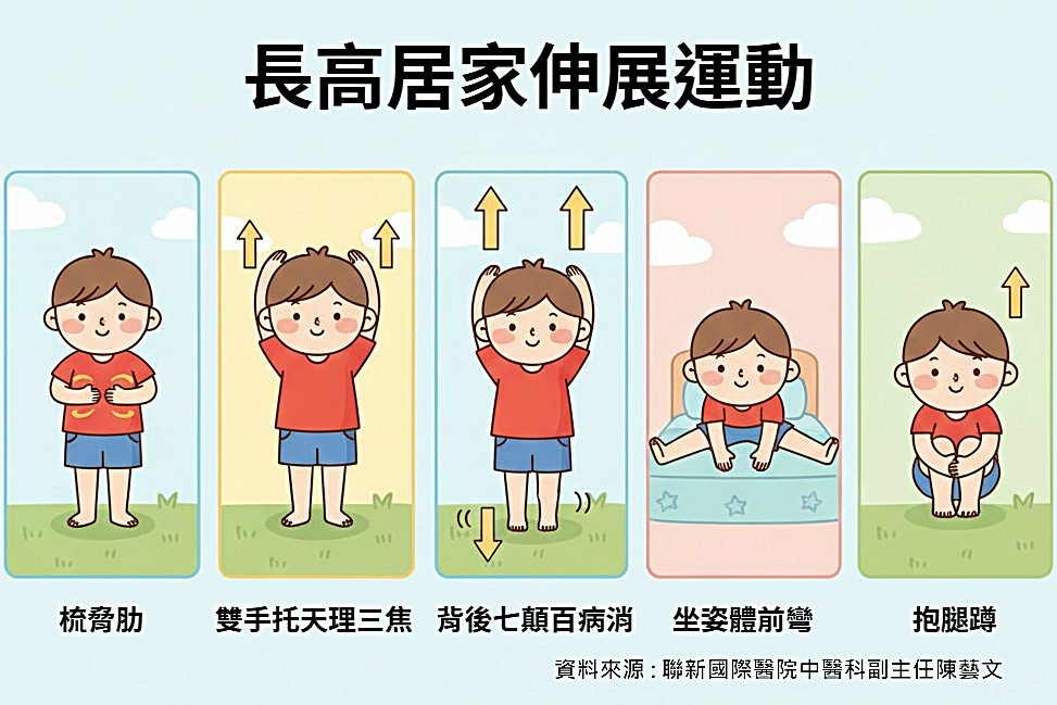 居家常做五款伸展運動，可促進長高潛能