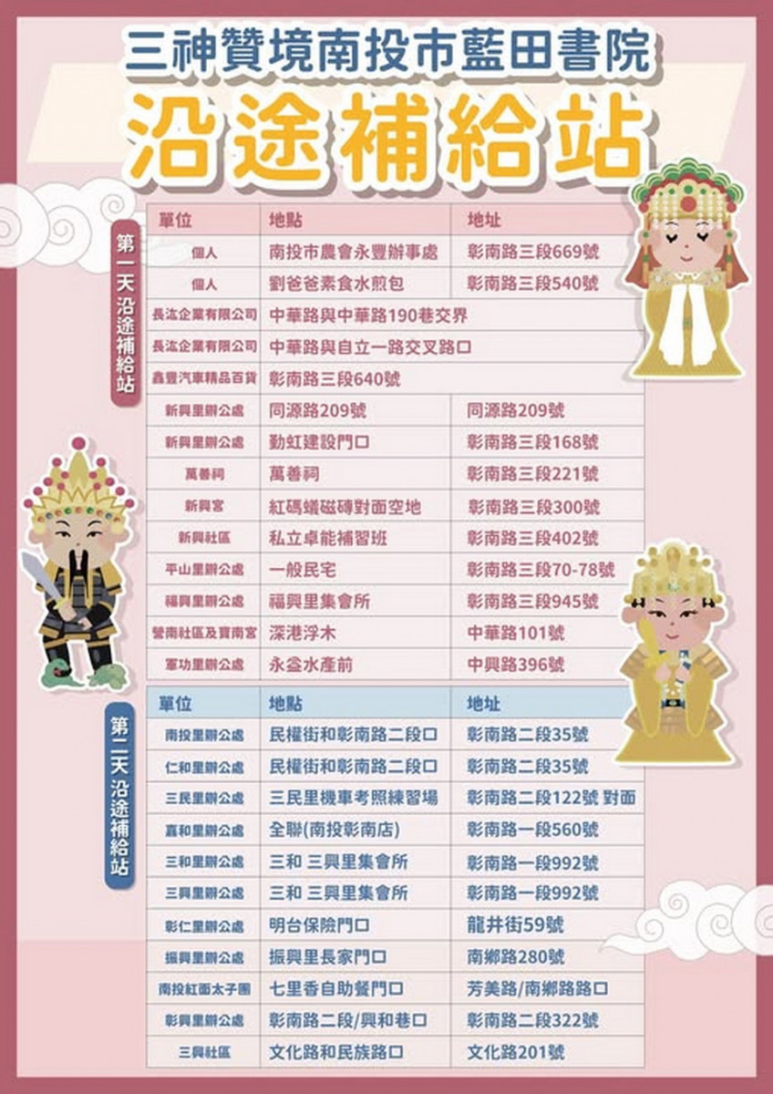 沿途有補給站供香燈腳享用。（市公所提供）