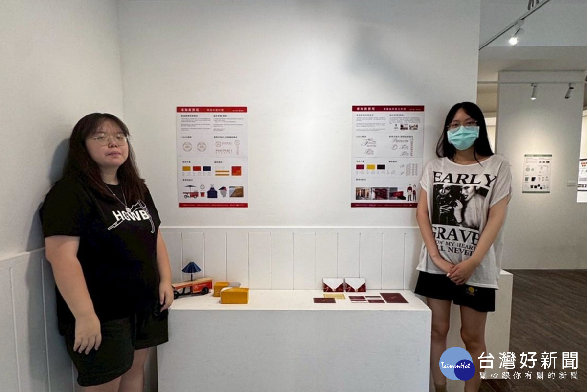 文化設計系學生為阿育印度料理進行視覺識別的再造與重塑。（弘光科大提供）
