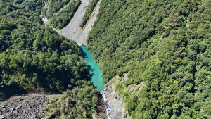 新竹泰崗溪堰塞湖暫無安全疑慮持續監測（林業保育署新竹分署提供）