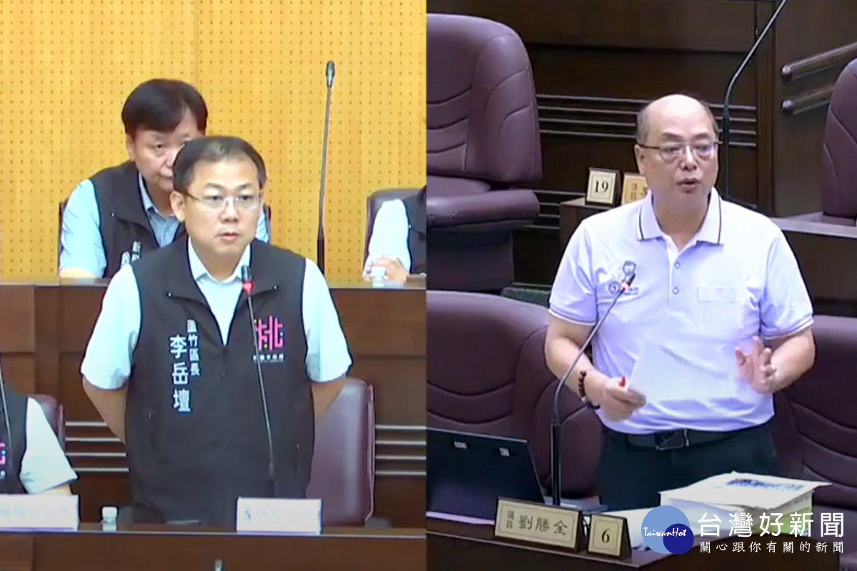 針對蘆竹11公墓遷葬事宜，桃園市議員劉勝全質詢蘆竹區長李岳壇 。<br />
