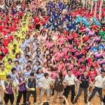 嘉義縣舉辦長青才藝運動展演會，全場嗨跳「台灣尚勇」應援舞／嘉義縣府提供
