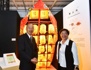 韓國瑜院長參訪台灣設計展，盛讚彰化展區創意豐富、高手在民間。圖／記者鄧富珍攝