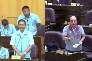 針對爭取輝達到桃園，桃園市議員劉勝全質詢經發局長張誠。