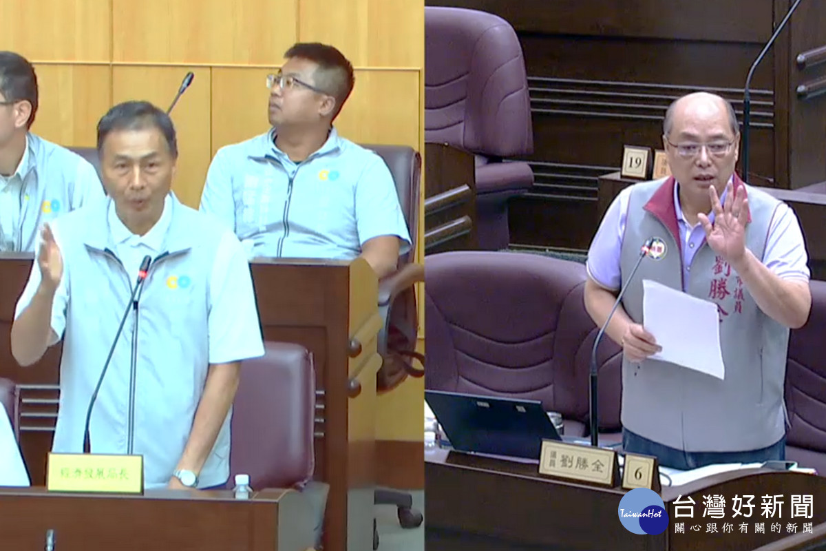 針對爭取輝達到桃園，桃園市議員劉勝全質詢經發局長張誠。<br />
