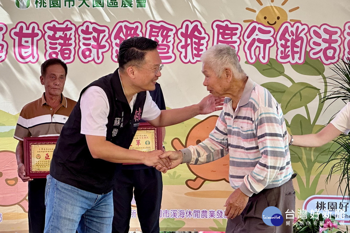 桃園市副市長蘇俊賓出席「大園甘藷節」活動，體驗農村傳統文化「焢窯、開窯」。<br />
