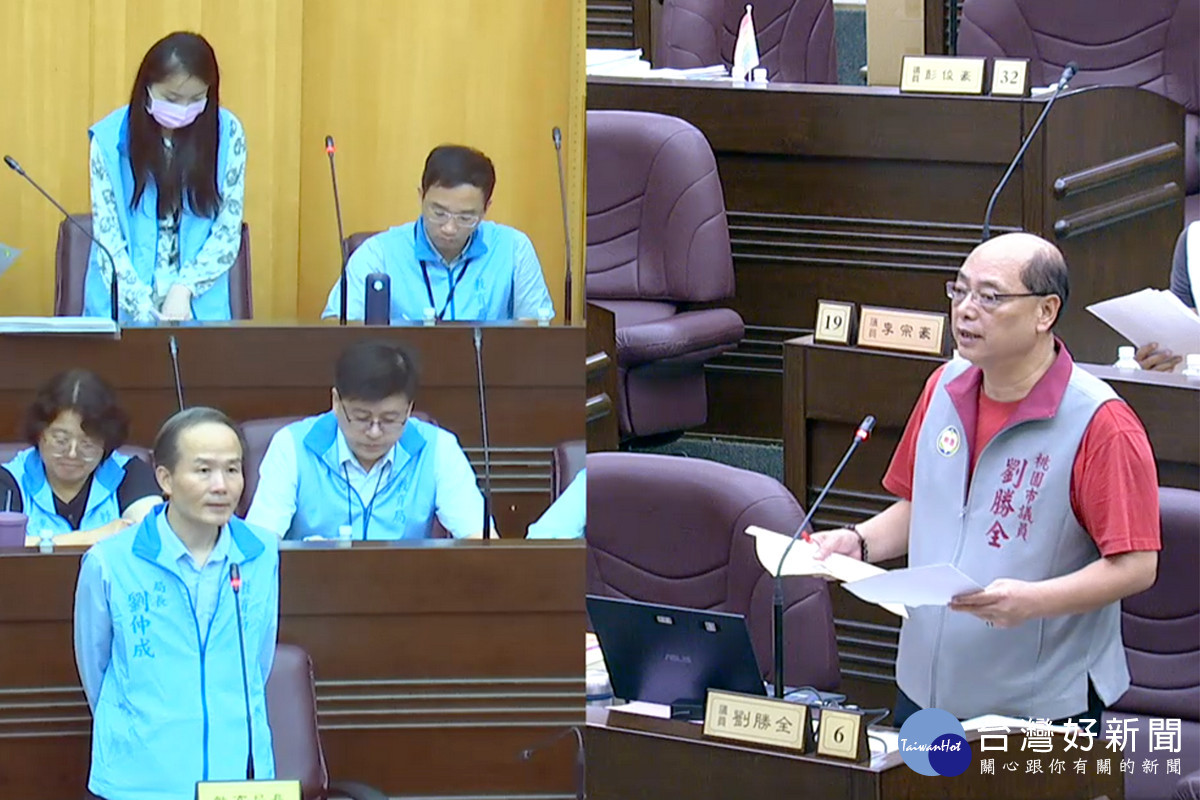 針對教育議題，桃園市議員劉勝全質詢教育局長劉仲成。<br />
