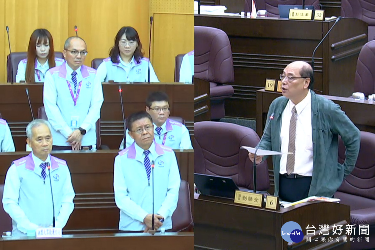 針對票價問題,桃園市議員劉勝全質詢桃捷公司董事長沈志藏、總經理 莊英震。<br />