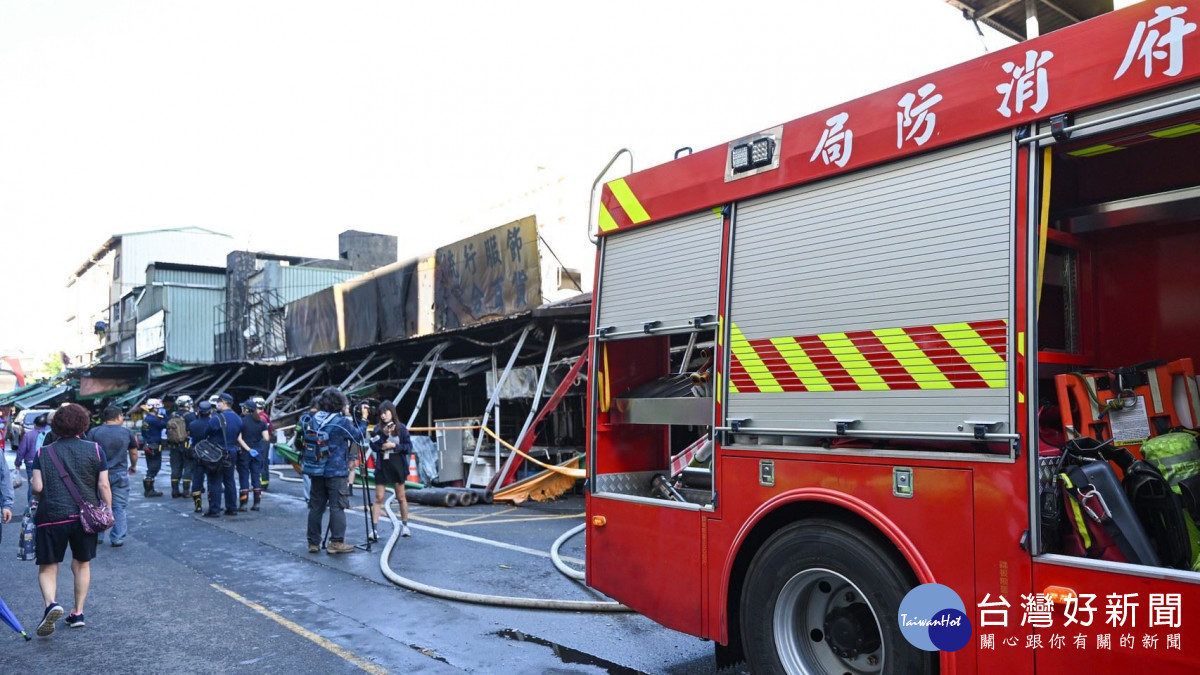 南門市場火災事故現場。