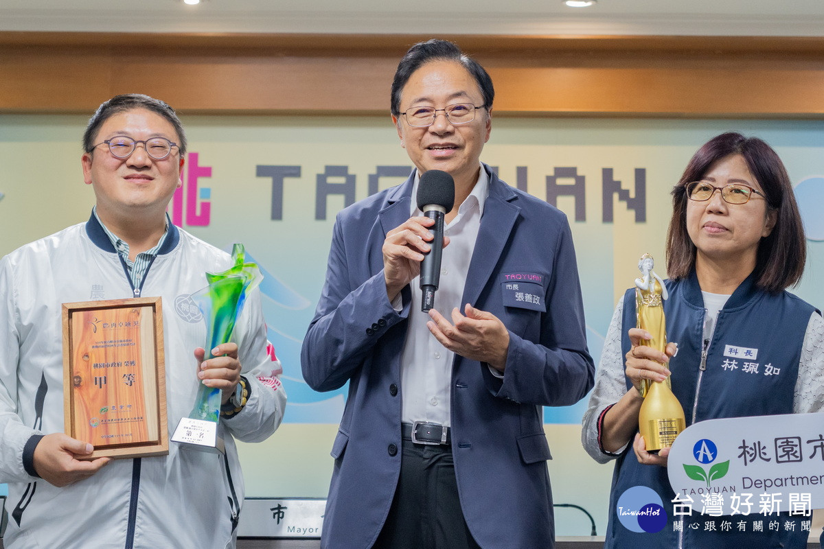 桃園市長張善政致詞。