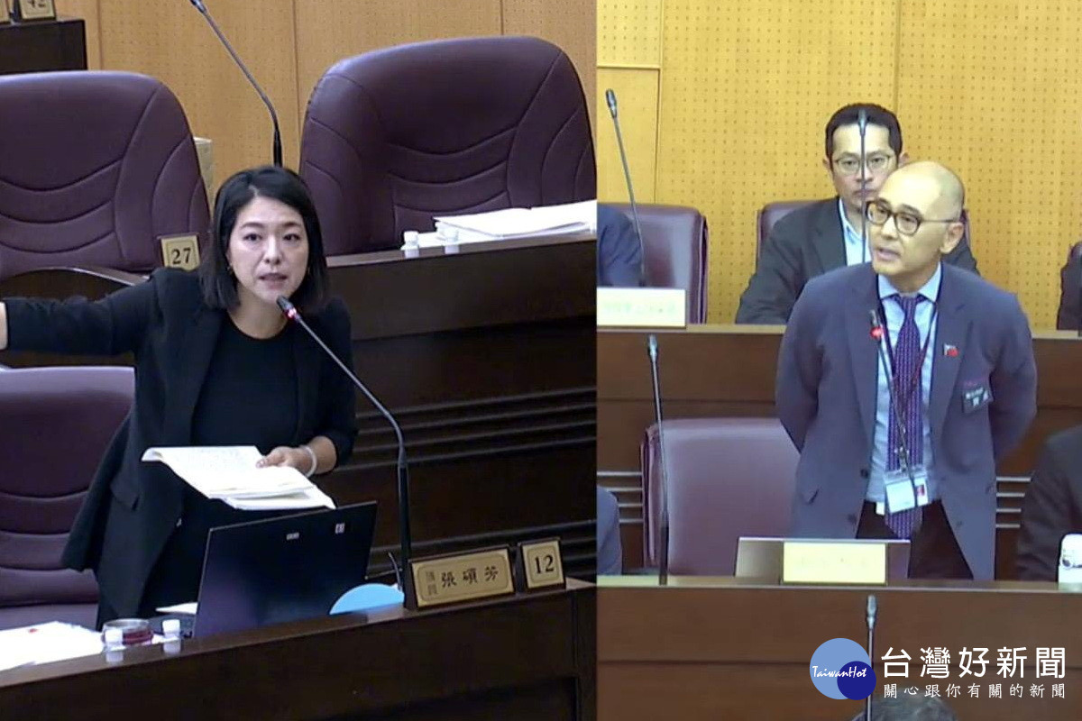 針對多項醫療議題，桃園市議員張碩芳質詢衛生局長賈蔚。